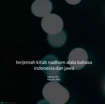 thumbnail for terjemah kitab nadhom alala bahasa indonesia dan jawa